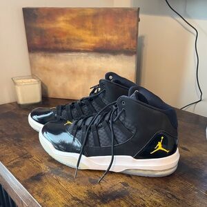 Jordan Black and Yellow High-Top Sneakers